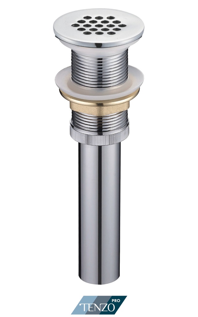 Drain de lavabo a pression sans trop-plein grillage chrome