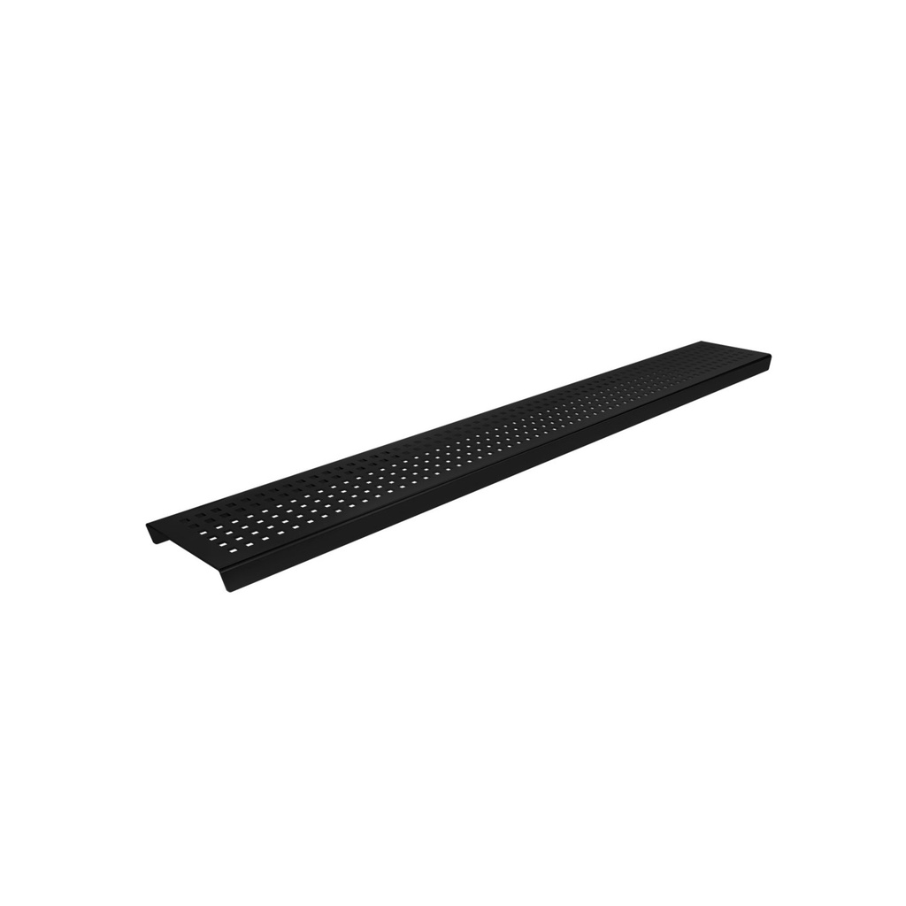 Grille linéaire 36po a petits carreaux noir mat