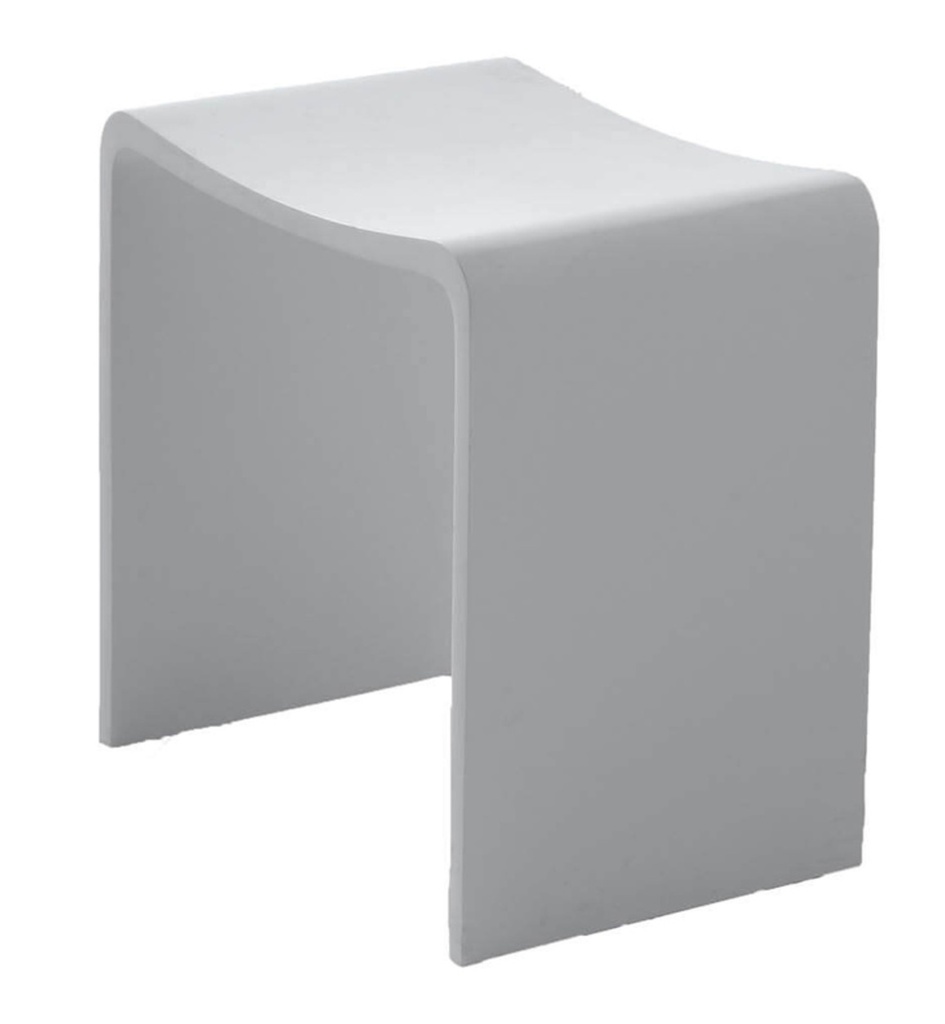 [1IO-V9611] Banc de douche 16 x 12 x 17po en polymere blanc mat