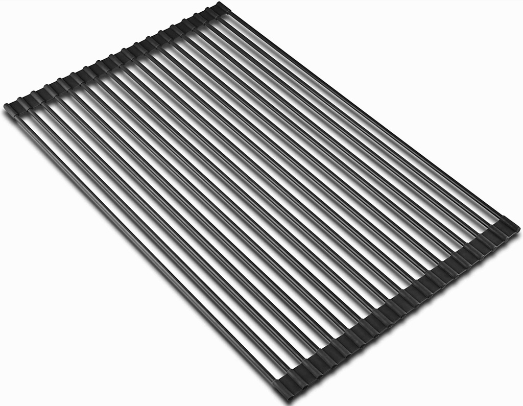 Tapis d’évier en tiges stainless noir