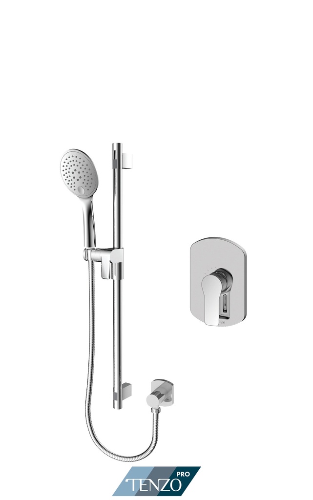 Finition kit de douche galia rond 1 fonction pression balancée chrome