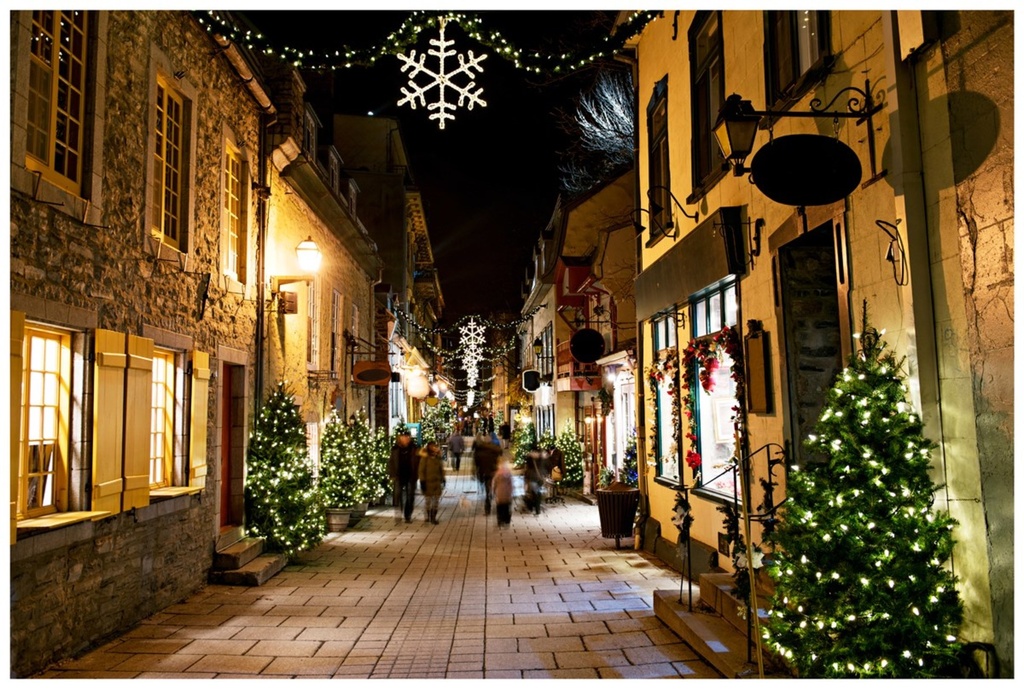 Cadre lumineux au led vieu queÌbec le petit champlain