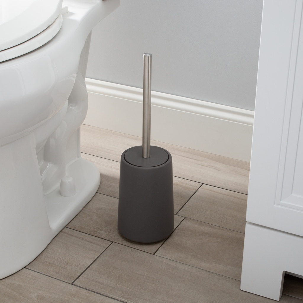 [6MT-105928-DKGRY] Brosse de toilette anitra en ceramique anthracite
