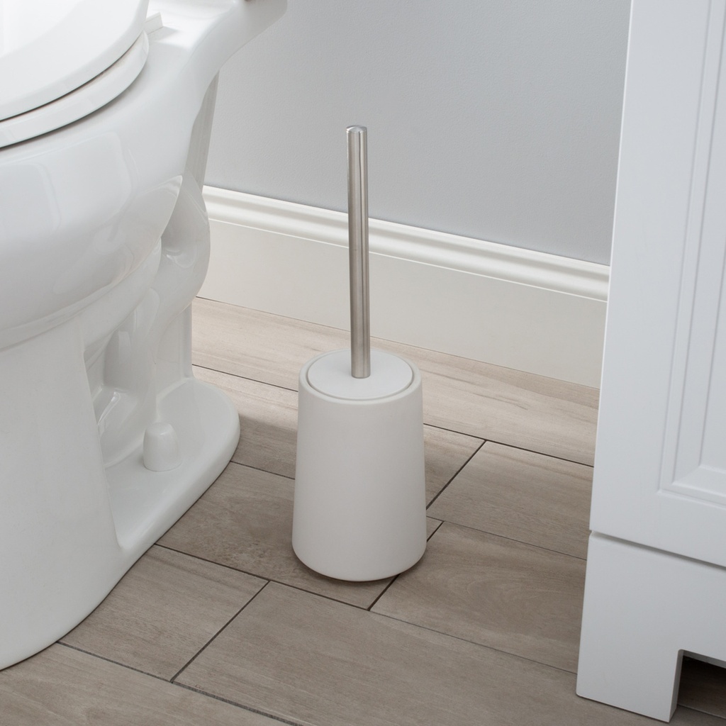 [6MT-105928-WHT] Brosse de toilette en céramique anitra blanche