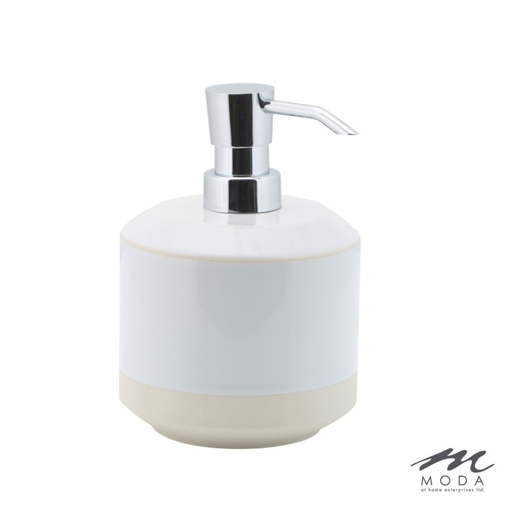 d- Pompe a savon shikoku en ceramique blanche/naturel