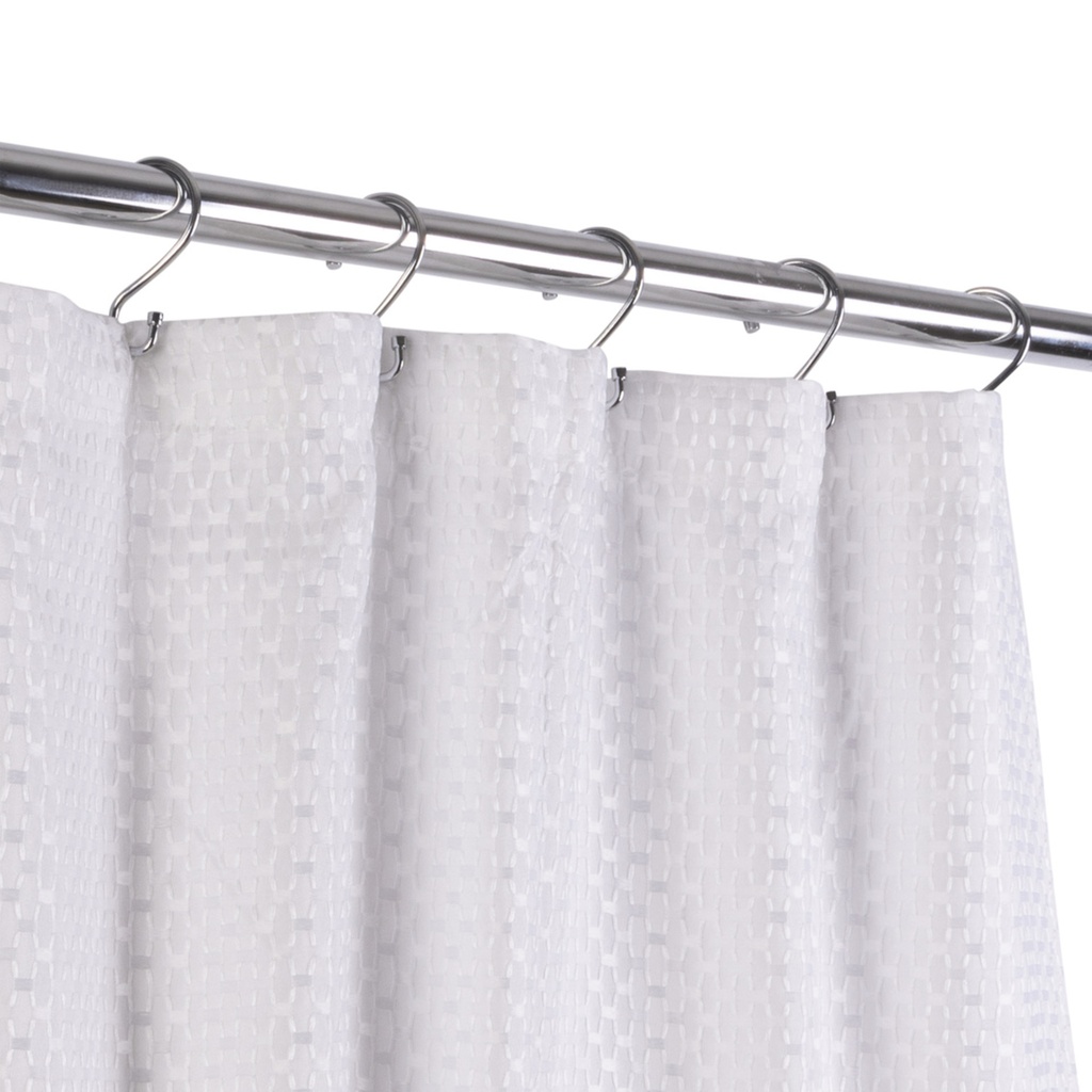 Rideau de douche en tissu cardiff 71 x 71po blanc et broderie blanche