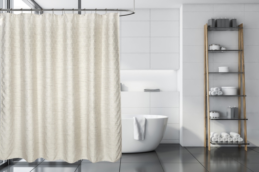 Rideau de douche everest en tissu ivoire 70x72
