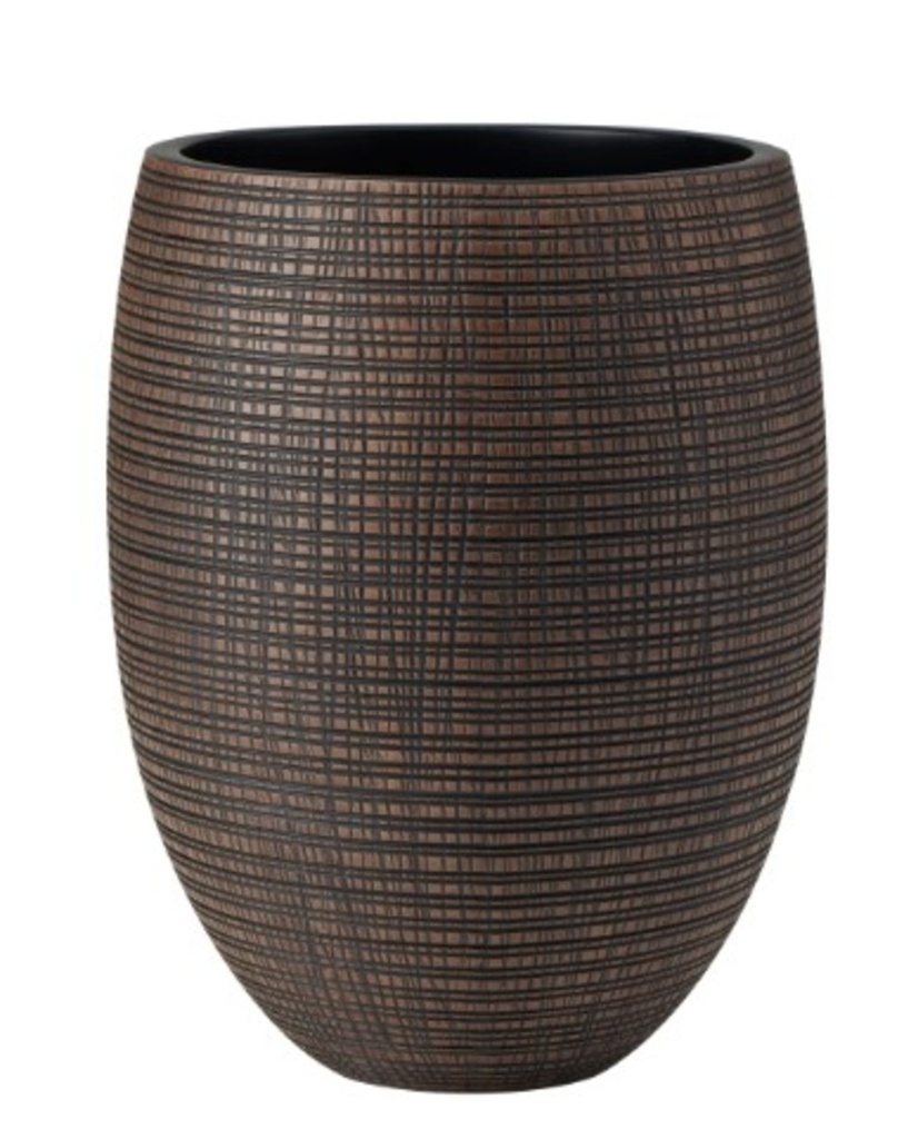 Cache-pot canon brun/noir en resine sculpte 25h