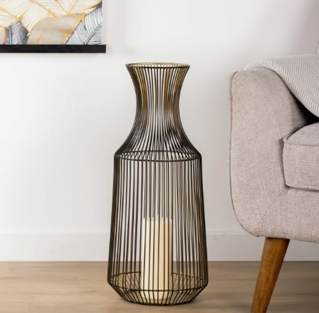 Vase/chandelier mission noir/or 24h