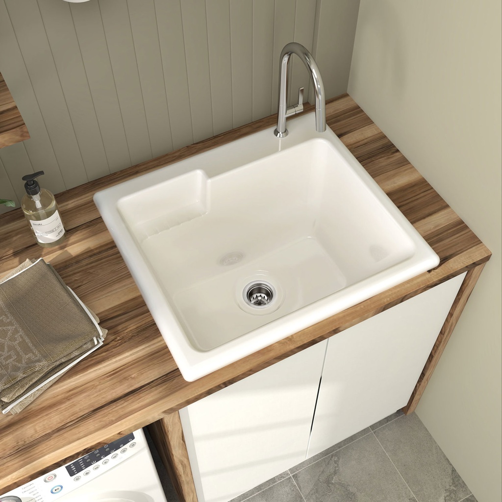 Cuve de lavage en acrylique 24 x 21-1/16 x 11-3/4 blanc