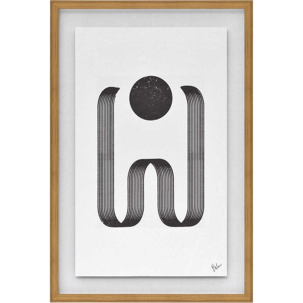 Cadre arlo 24 x 36po noir/blanc et bois naturel