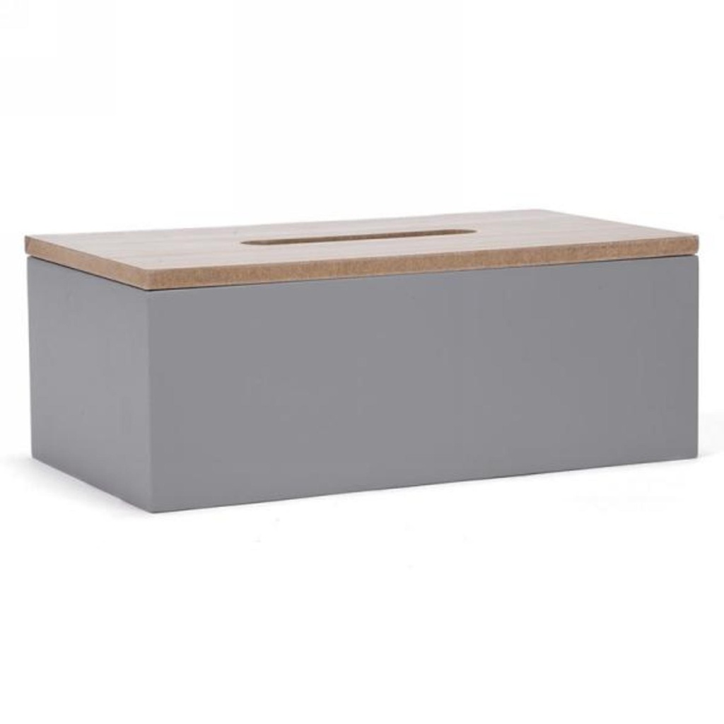 Boite de mouchoir en bois grise
