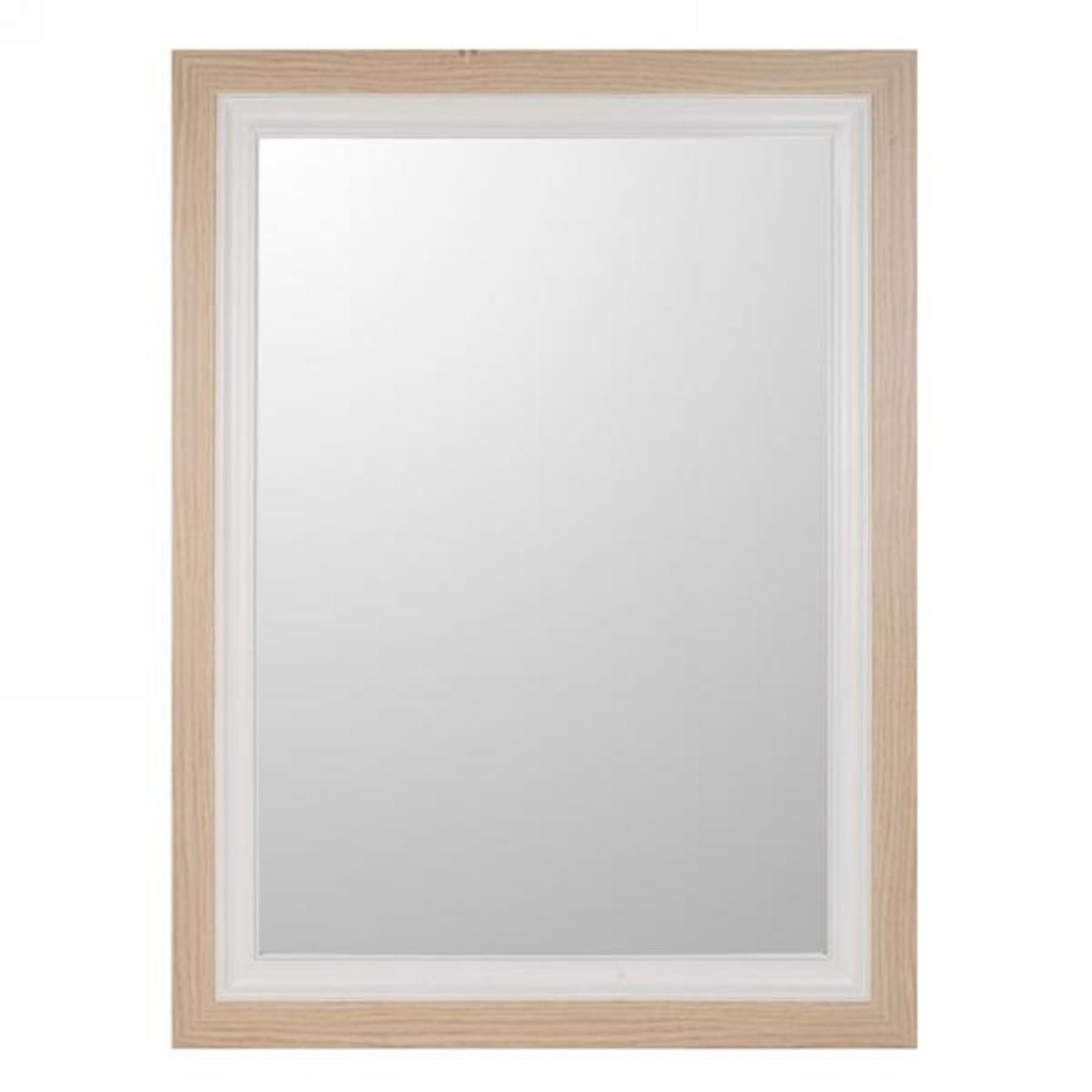 Miroir 23 x 31 avec cadrage en bois naturel/blanc