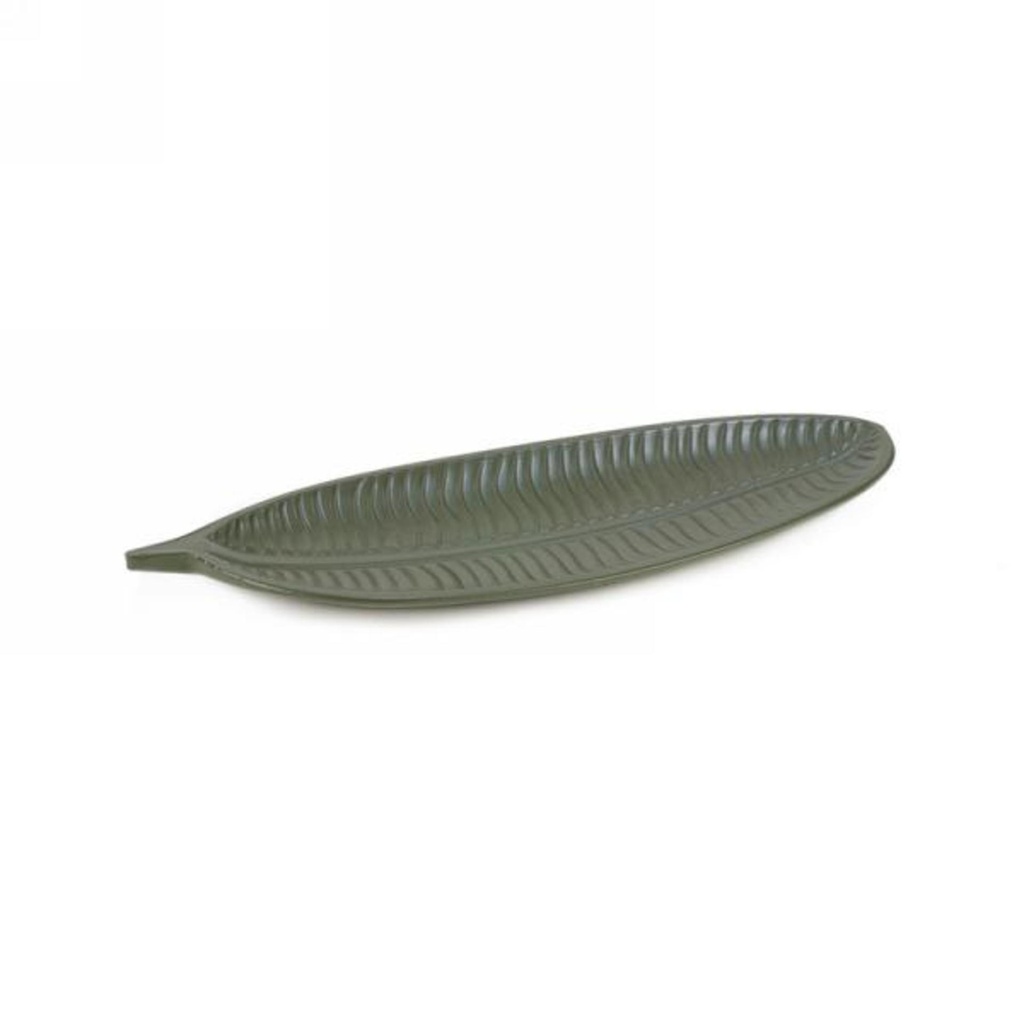 Plateau en feuille verte kaki 6 x 16