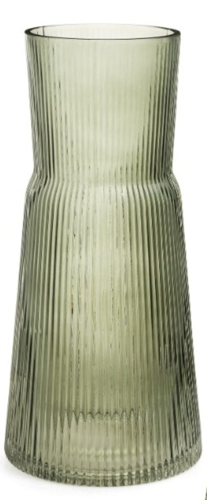 Vase en verre texturé perkins hauteur 11po vert