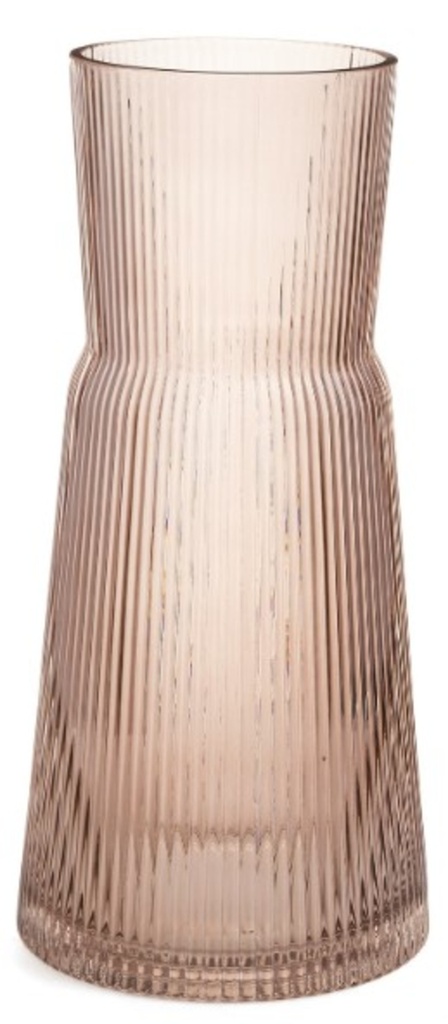 Vase en verre texturé perkins hauteur 11po rose