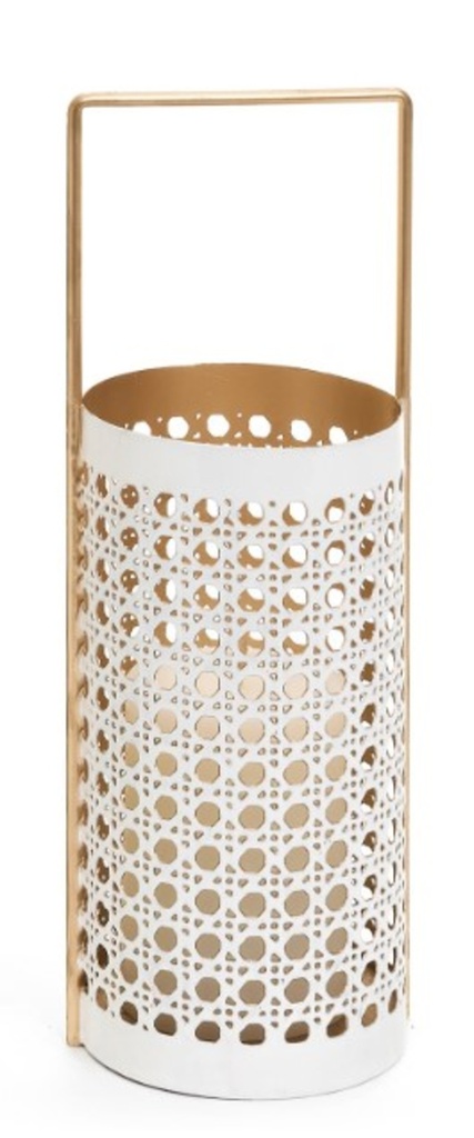 Lanterne bengta en metal blanc et or 12h