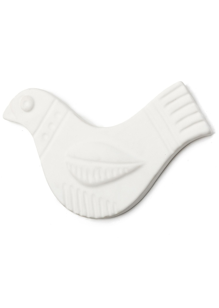 Oiseau mural clay en céramique blanche