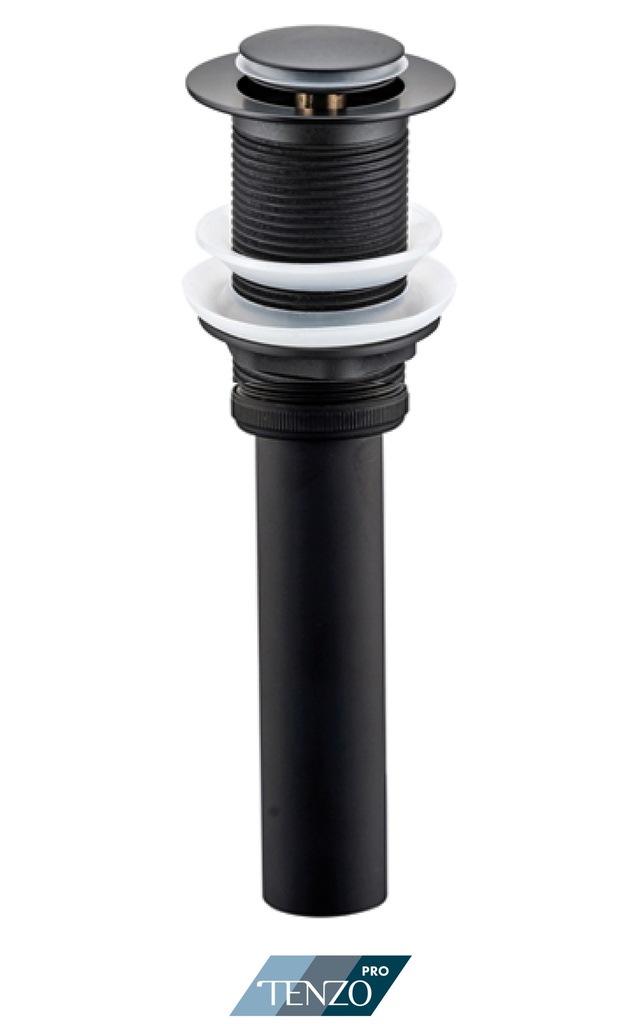 Drain de lavabo pop-up avec trop-plein noir mat