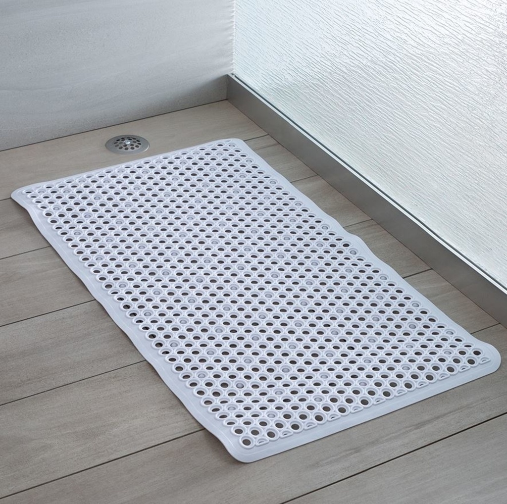 Tapis de douche/bain anti-dérapant burk 28-1/2 x 16 blanc