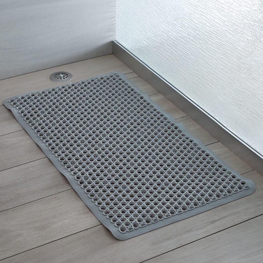 Tapis de douche/bain anti-dérapant burk 28-1/2 x 16 gris