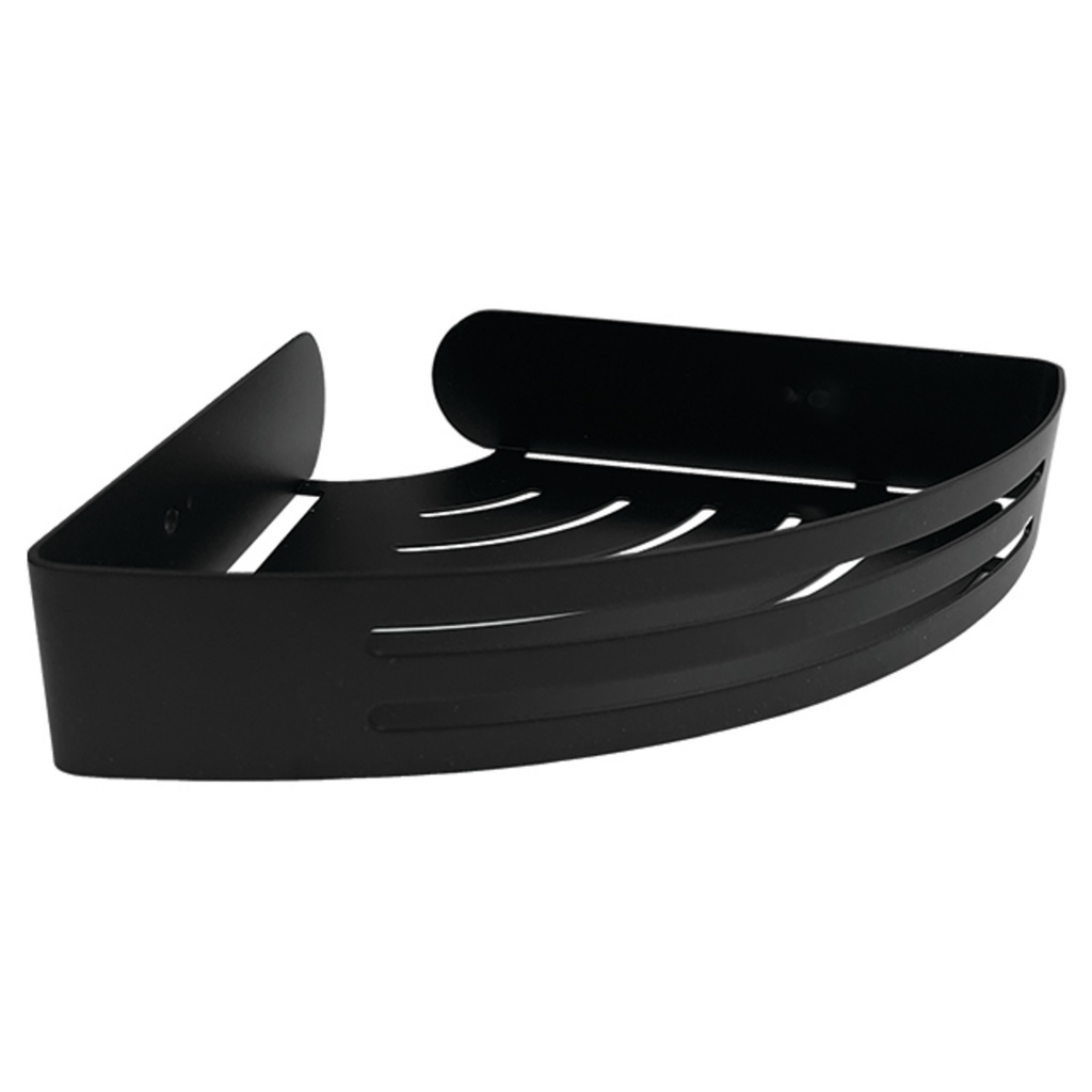 Discontinué - Panier de douche en coin noir mat