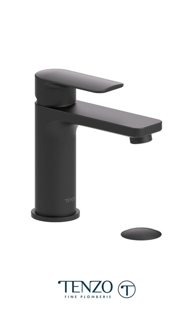[1LBT-DE11-P-MB] Robinet de lavabo delano mono noir mat avec drain