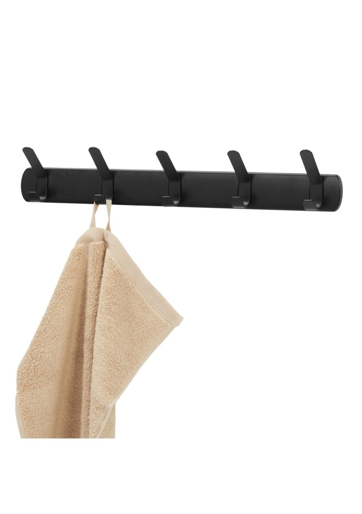 d- Porte serviette a 5 crochet noir mat