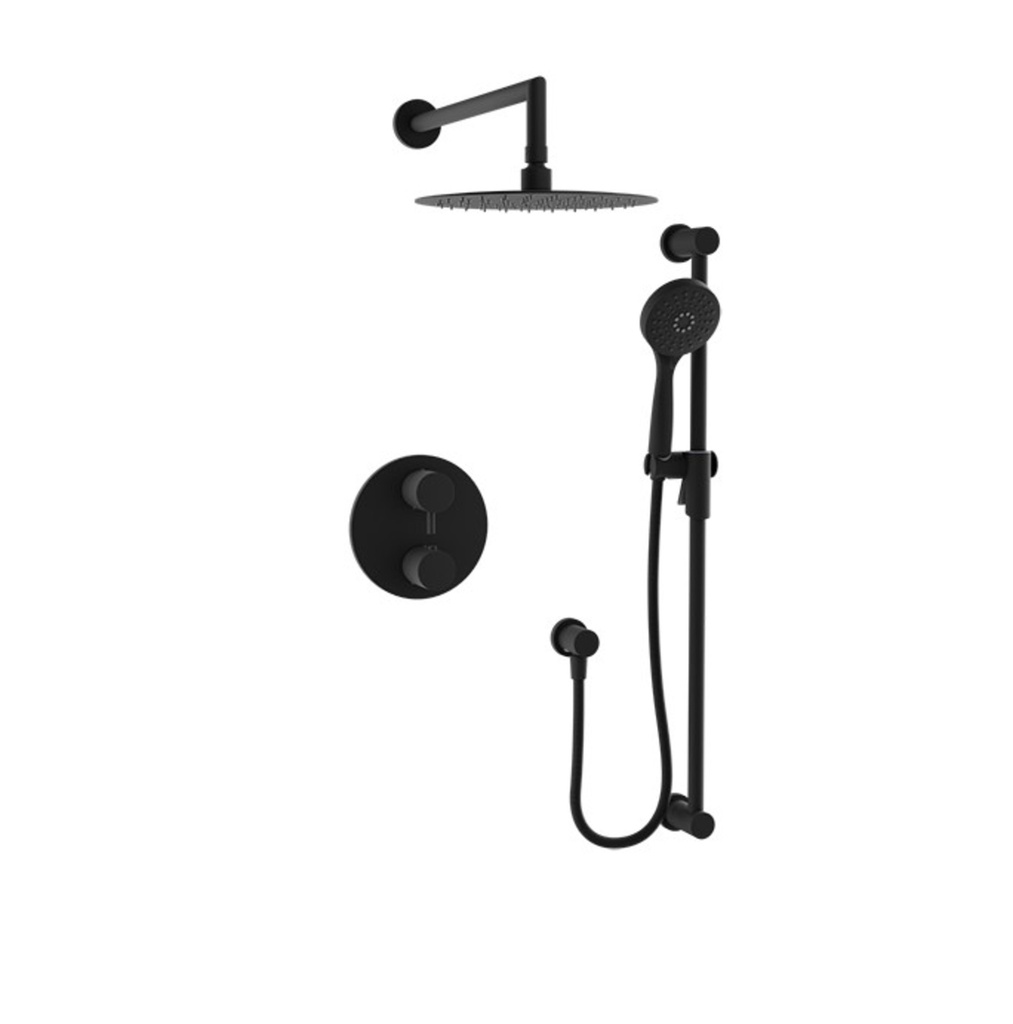 d- Finition de douche zip 2 voies thermo noir mat sans brute