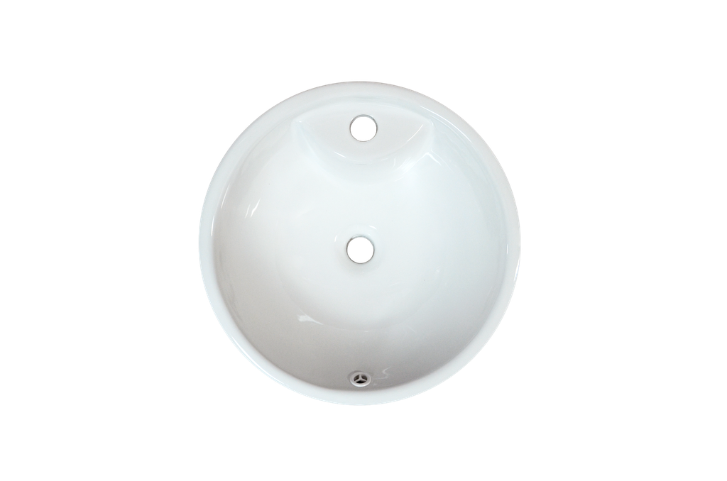 [1LIG-LM048] Lavabo semi encastré boho avec plage mono 17-1/2 pouces avec trop plein blanc
