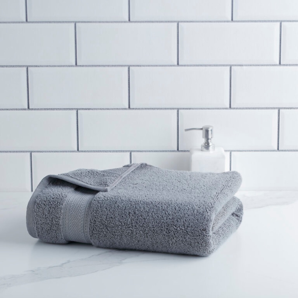 Serviette coton égyptien Gris foncé Face 12x12po