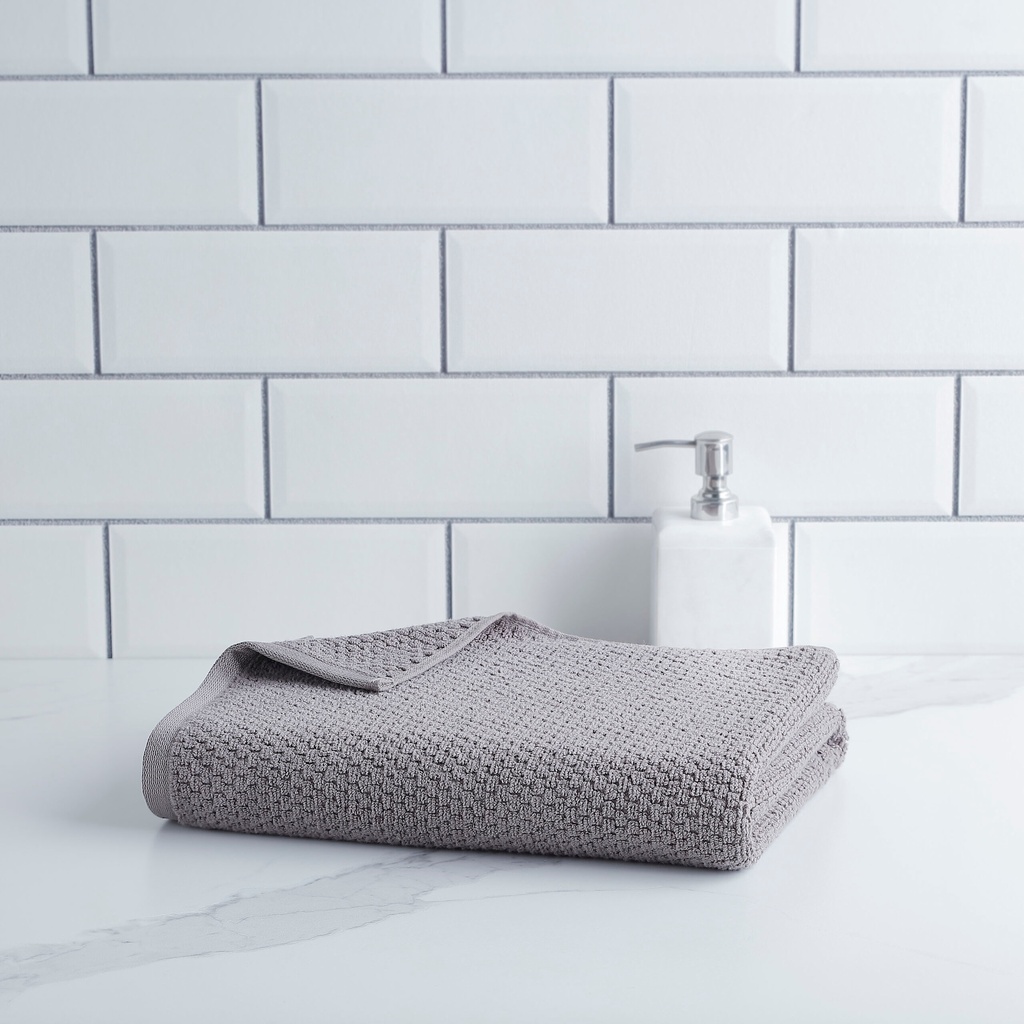Serviette Popcorn 100% coton grise foncée face 12x12po