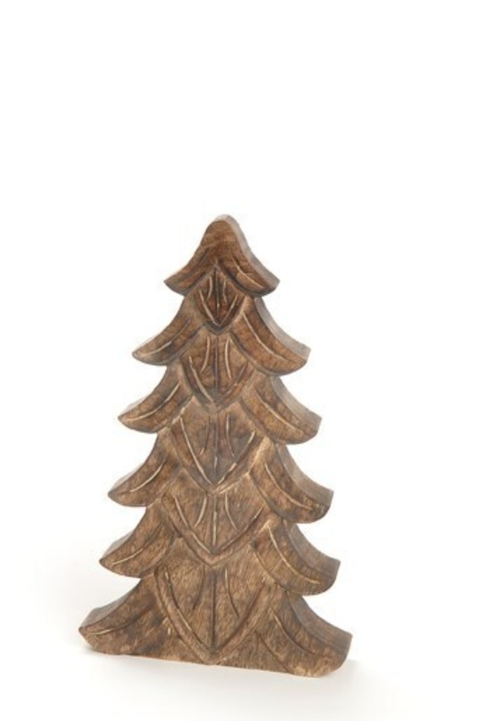 Petit sapin en bois 16po brun
