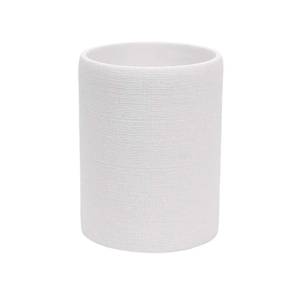 Poubelle linen en resine blanche