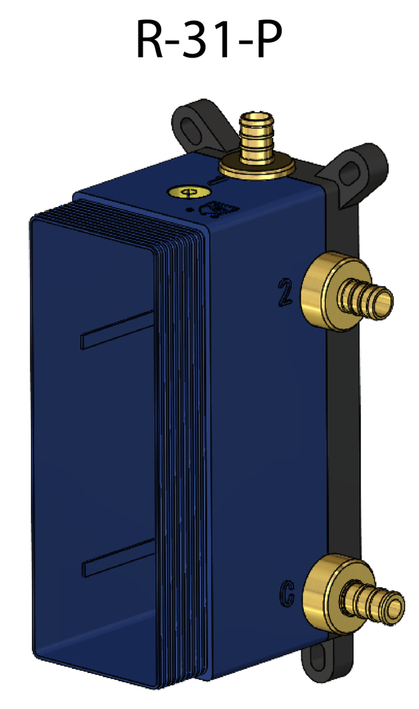 [1LBT-R-31-P] Brute de valve etroit t-box universel 2 et 3 voies en pex