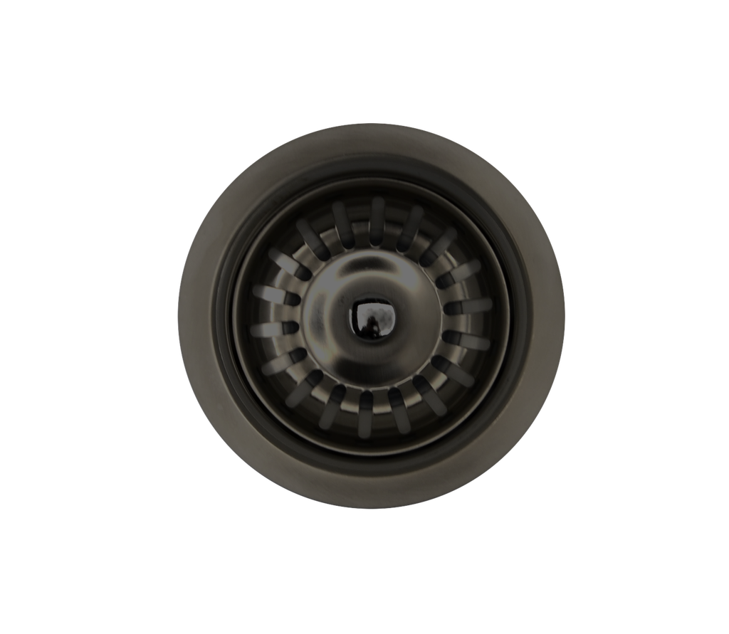 [1LIG-SP114-NOIR] Crepine avec panier standard stainless noir