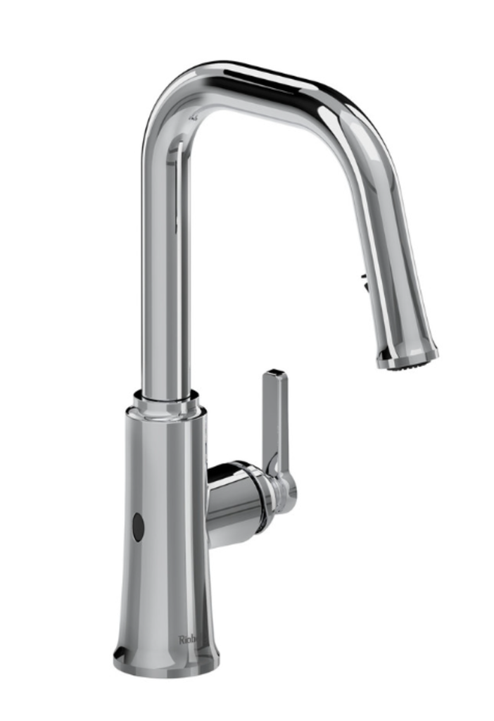 [S-1SE-TTSQ111C] Demo_ robinet de cusine retractable bec en u sans contact trattoria chrome