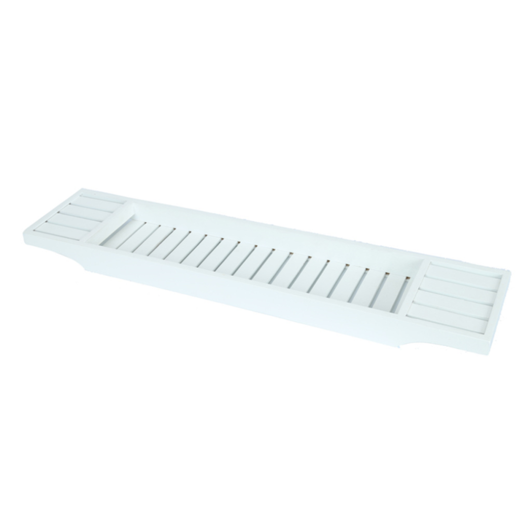 d- Pont de bain en bois blanc