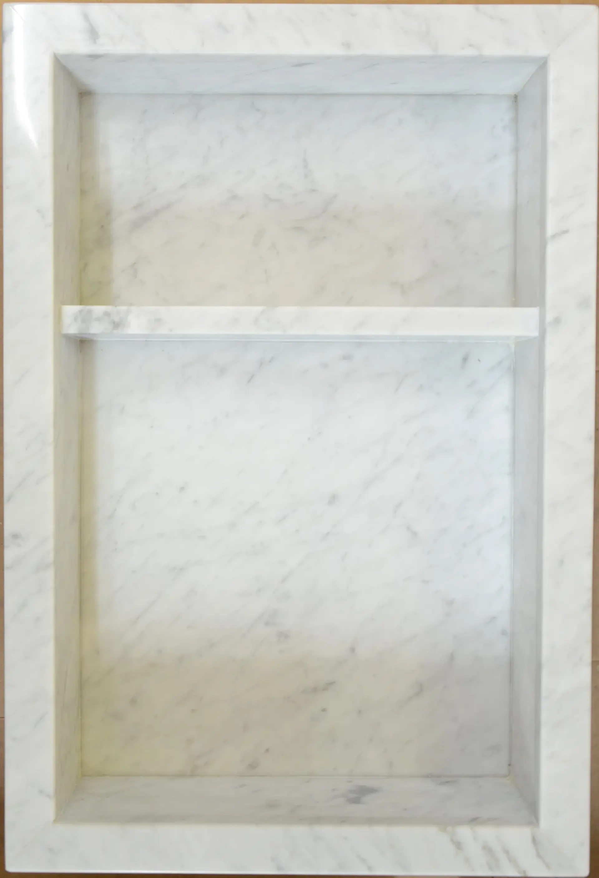 [1LIG-NICHEMARBRE-MOUCHETE-BLGR] Niche en marbre moucheté 14 x 21 x 4po gris/blanc