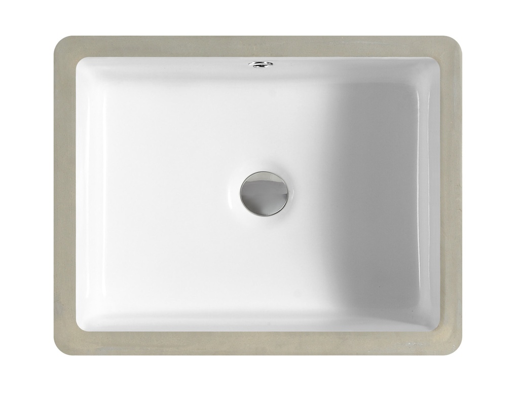 Lavabo sous plan avec trop-plein petite 17 3/4 x 14 3/4 x 7 1/8po blanc