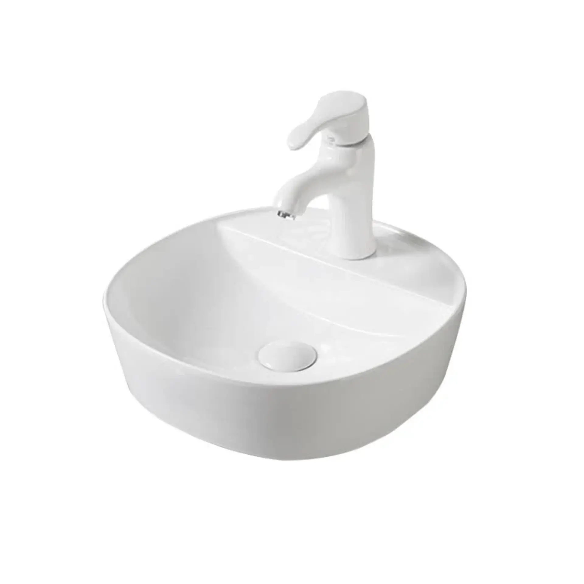 Vasque avec plage spaggia piccola 16" x 16" x 4 1/2" blanc