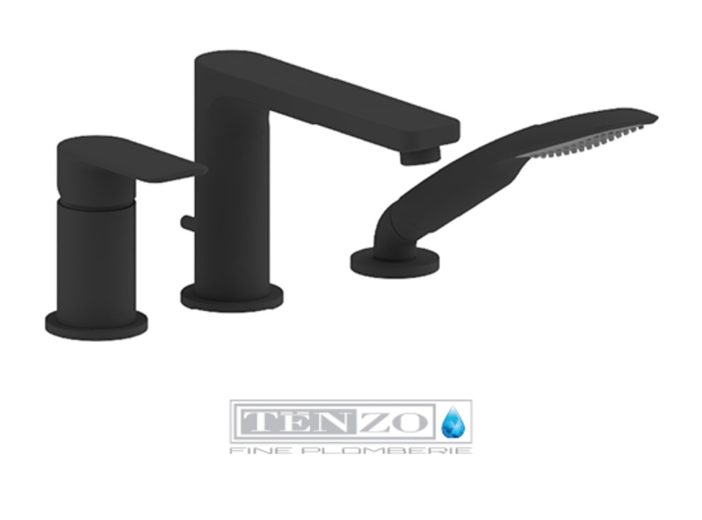 [1LBT-DE35-PB-MB] Robinet de bain delano 3 morceaux noir mat