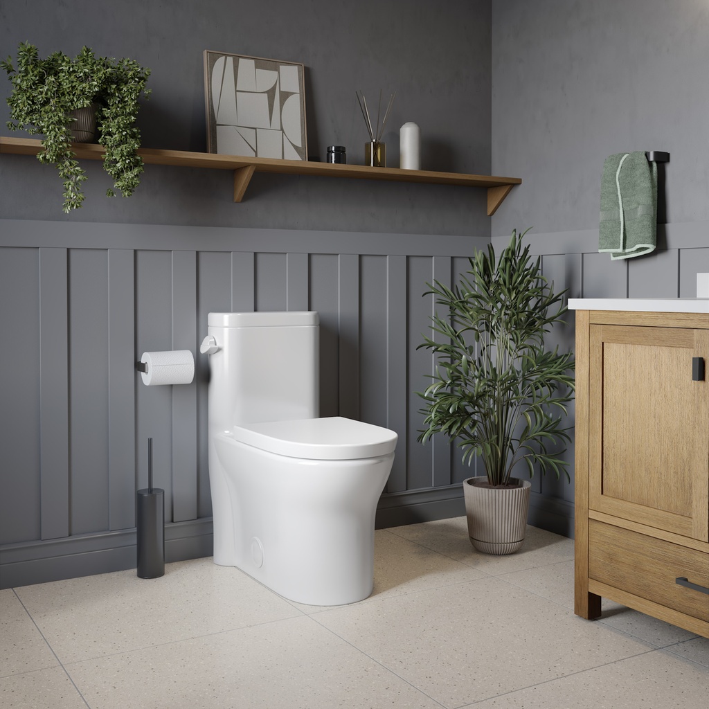 Toilette allongée florence 4.8L avec clanche latérale blanc