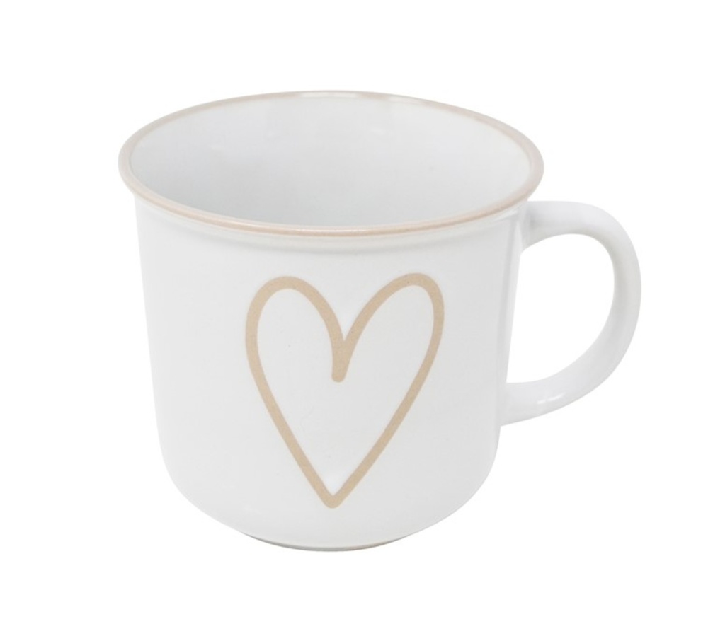 Tasse avec dessin de coeur 400 ml blanche