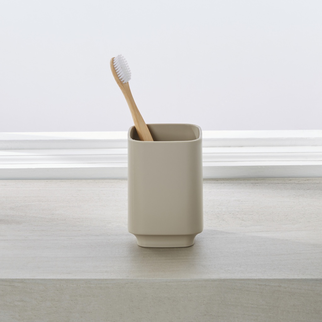 Verre/porte brosse aspen en résine taupe