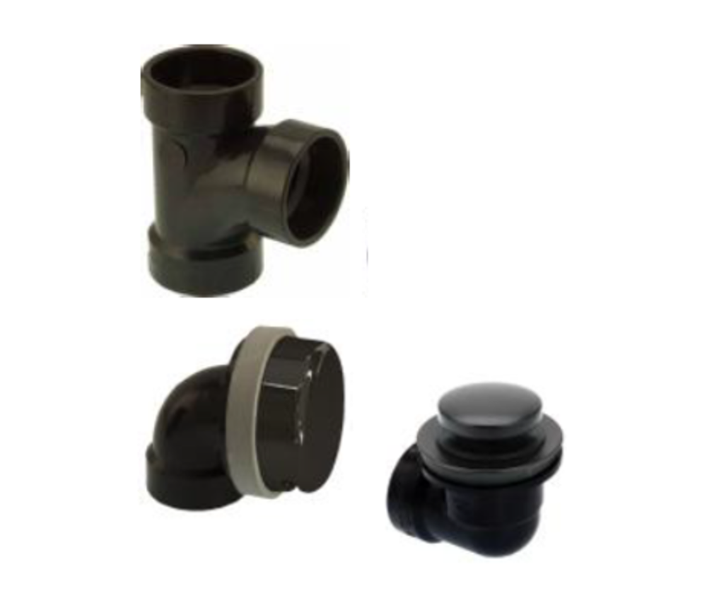 [1LH-901FAABSWI-T] Drain pression pour bain abs noir mat