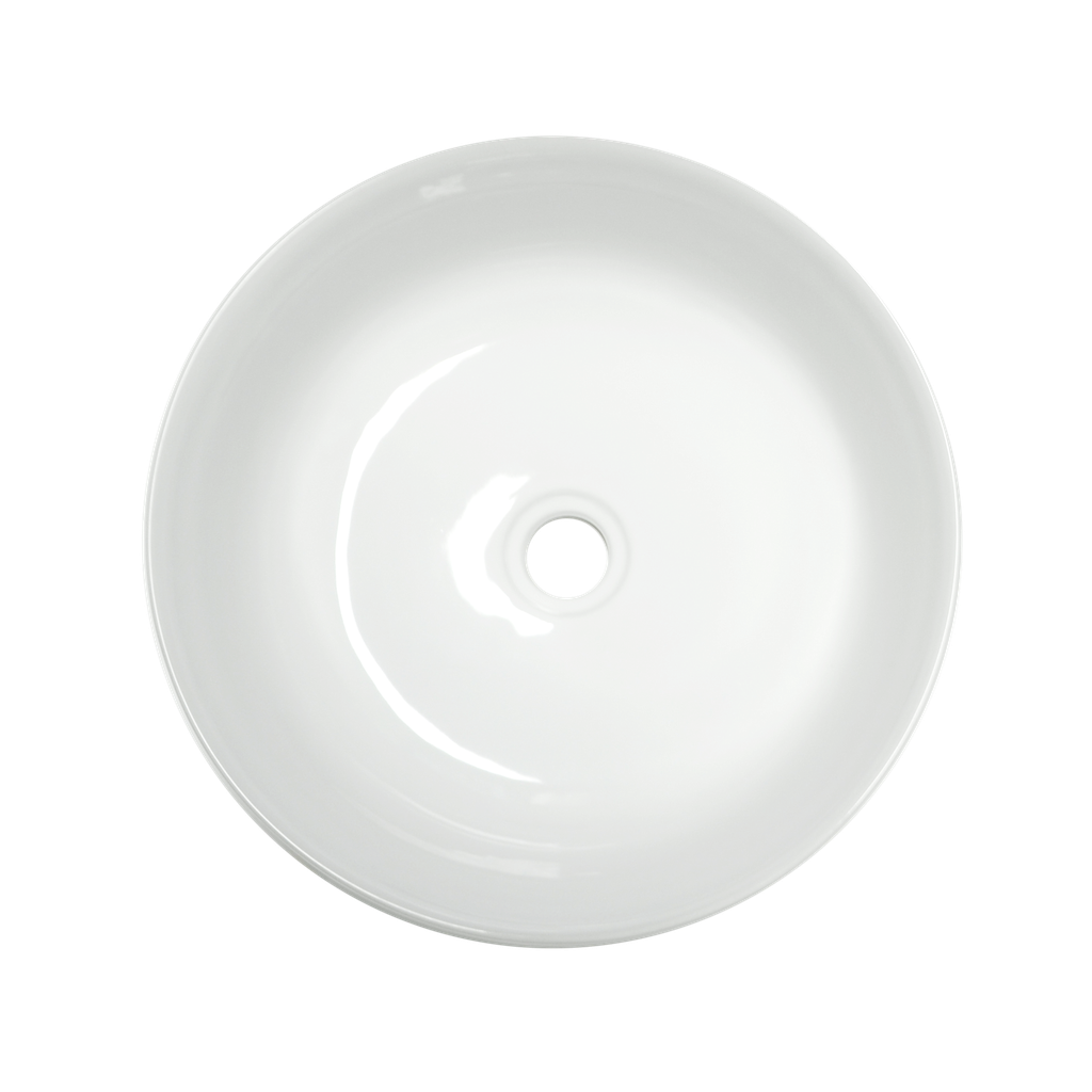 [1LIG-1036] Lavabo a encastré rond 15 3/4 - rebord 1 1/4 blanc