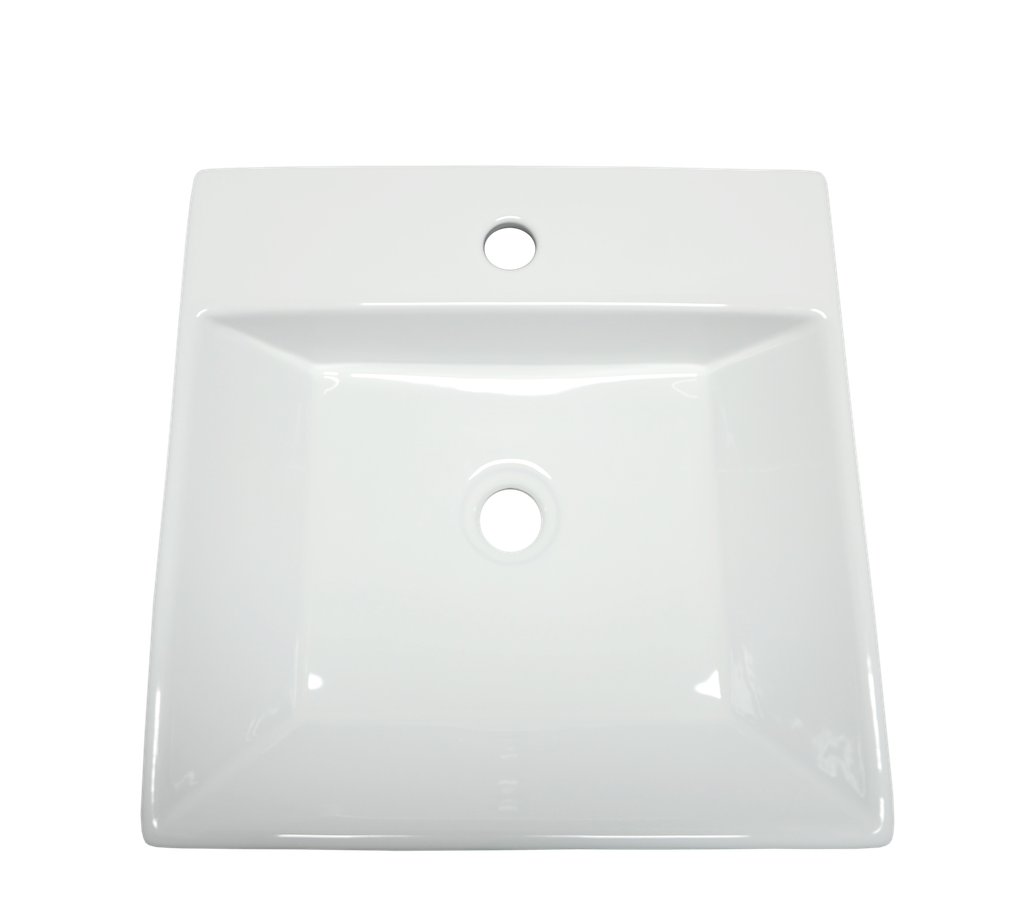 Vasque carré moderno monotrou blanc lustré