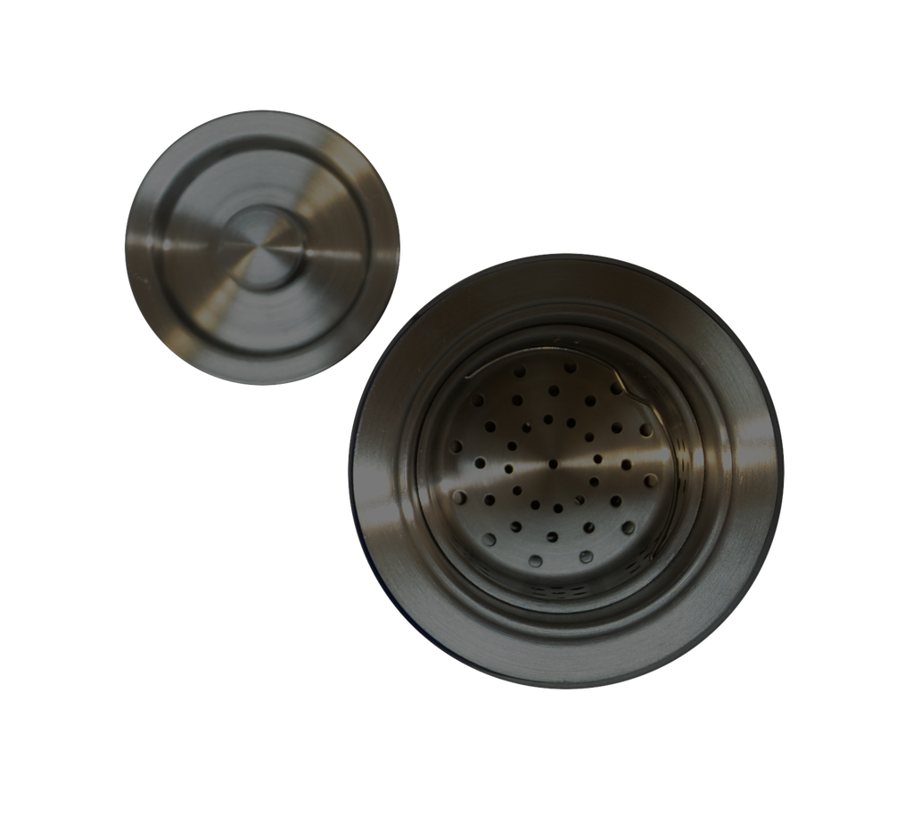 [1LIG-SP114-M3-01-NOIR] Crépine de luxe avec panier en stainless noir fumé