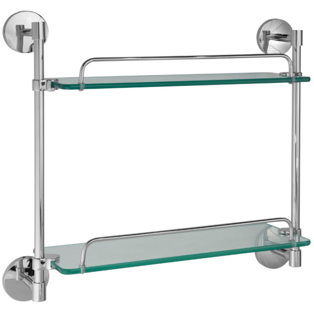 Discontinué - tablette murale double en verre/chrome